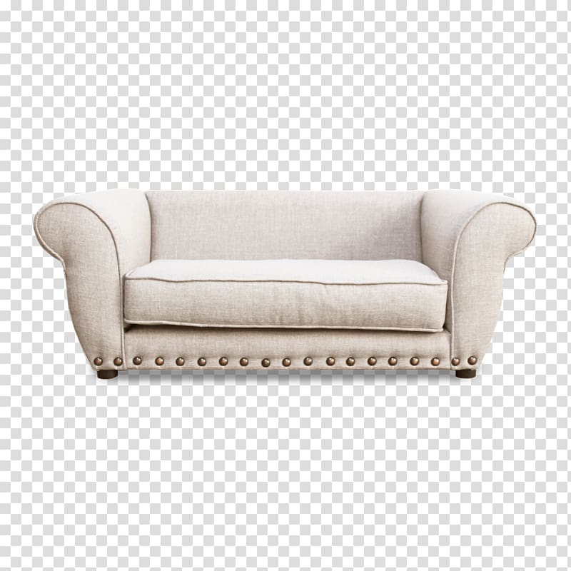 Loveseat Couch Slipcover Sofa bed Fauteuil, beige transparent background PNG clipart