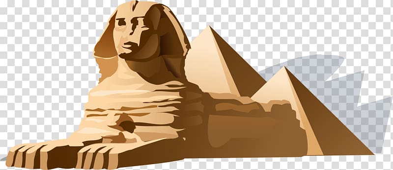 The Great Sphinx, Egypt, Great Sphinx of Giza Great Pyramid of Giza Egyptian pyramids Ancient Egypt, hand-painted Egyptian architecture transparent background PNG clipart