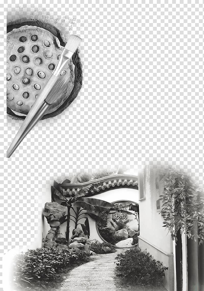 Ink wash painting Chinoiserie Poster, China Creative Wind transparent background PNG clipart