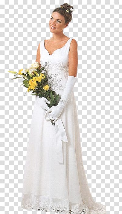 Wedding dress Bride Marriage Flower bouquet , bride transparent background PNG clipart