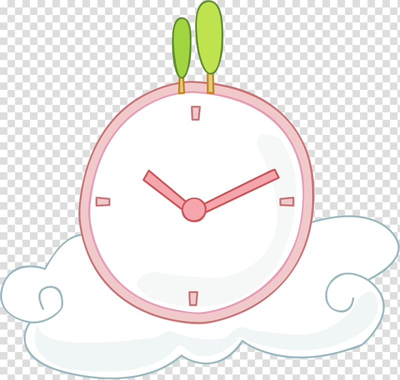 Cartoon Handshake Clock Illustration, Cute watch transparent background PNG clipart