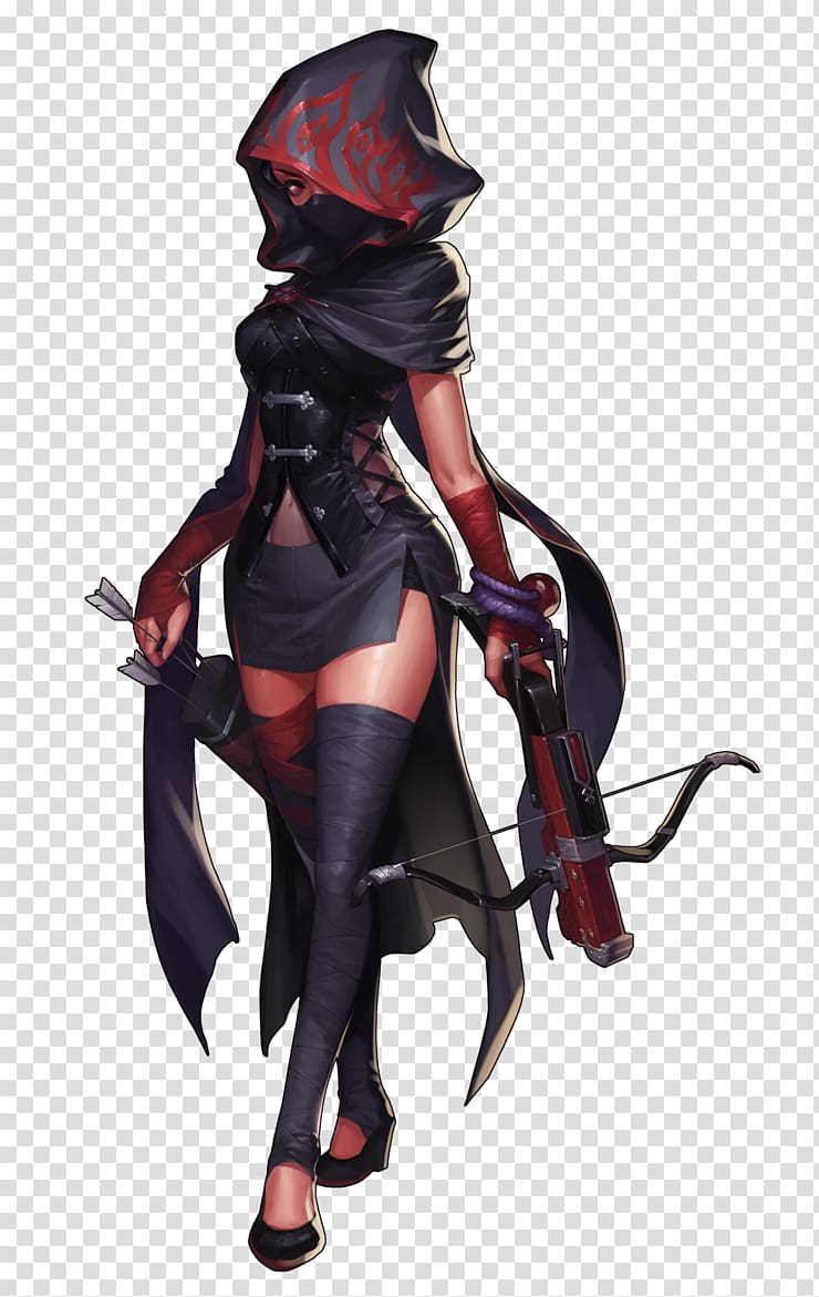 woman holding crossbow graphic, Dungeons & Dragons Pathfinder Roleplaying Game Rogue Tiefling Player character, science fiction transparent background PNG clipart