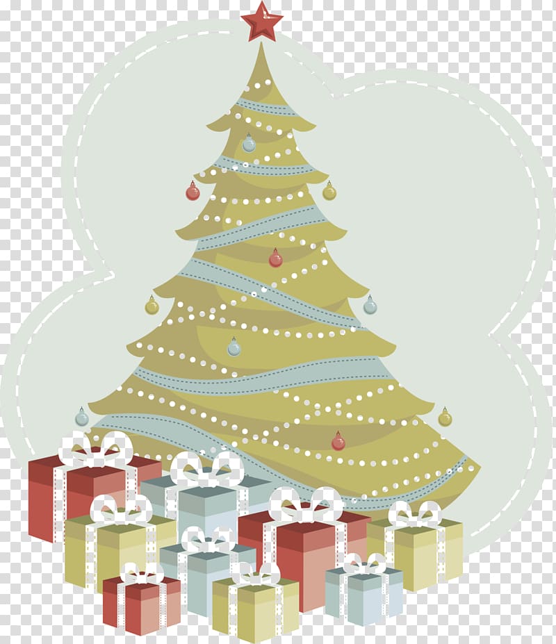 Christmas tree Christmas ornament, Hand-painted Christmas tree transparent background PNG clipart