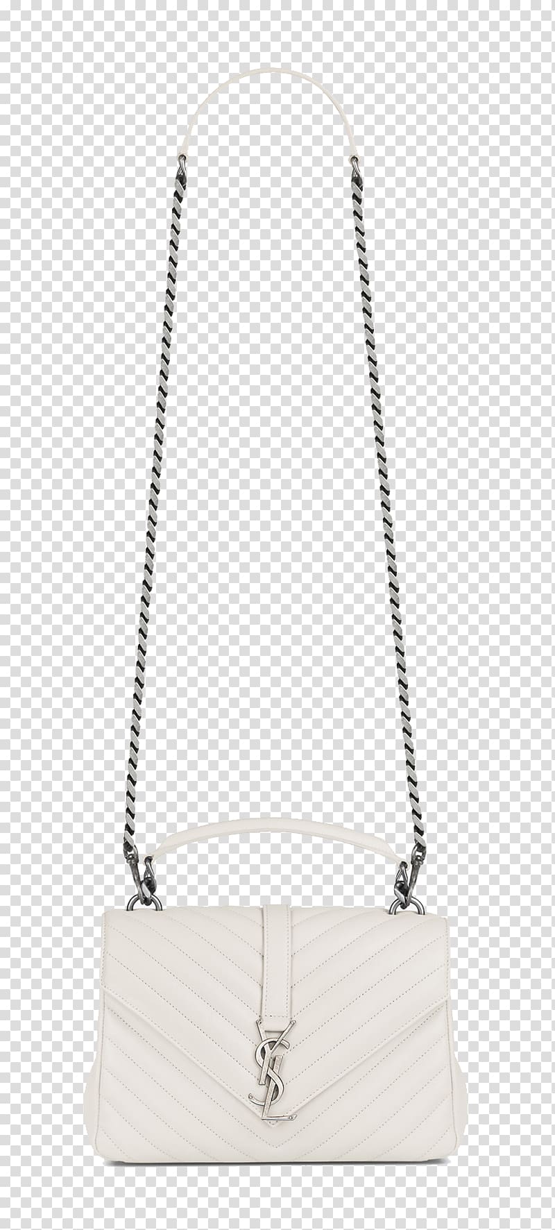 Handbag Yves Saint Laurent Black and white, SaintLaurent chain bag transparent background PNG clipart
