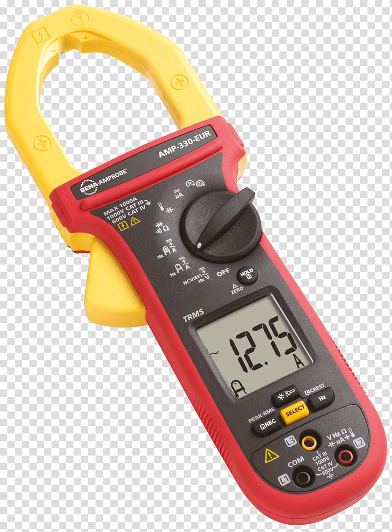 Current clamp Multimeter Ampere Electric motor True RMS converter, electronic scales transparent background PNG clipart
