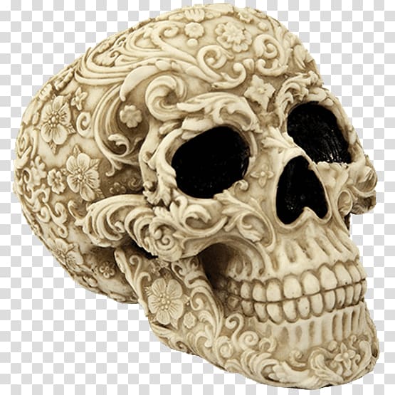 Skull Figurine Skeleton Statue Cowboy hat, skull transparent background PNG clipart