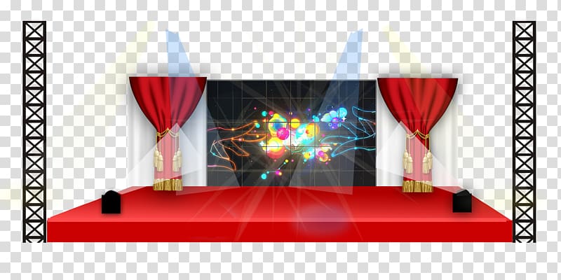 red and black stage illustration, Stage , Cool stage effects transparent background PNG clipart