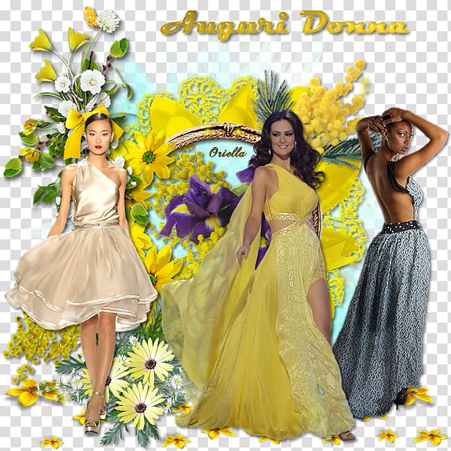 Mimosa salad Gown Supermodel Haute couture sunflower m, Condizione Della Donna In Iran transparent background PNG clipart