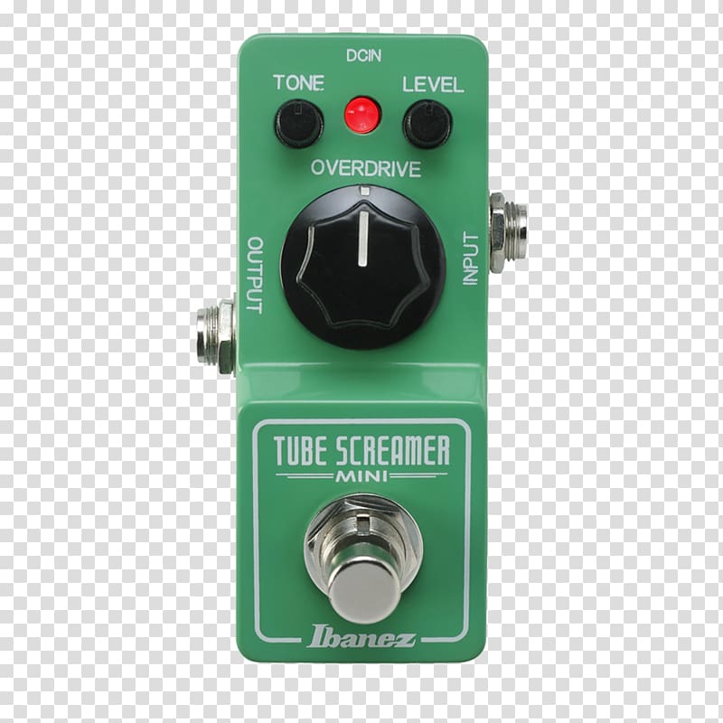 Ibanez Tube Screamer Ibanez TS Mini Tube Screamer Effects Processors & Pedals Distortion Ibanez TS9 Tube Screamer, electric guitar transparent background PNG clipart