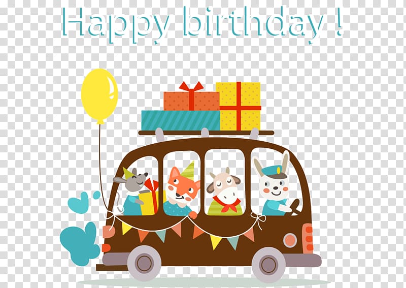 Happy Birthday text illustration, Happy Birthday elements transparent background PNG clipart