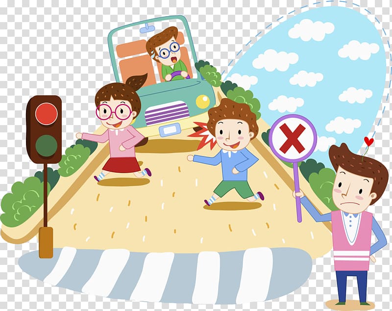 Child Safety Accident Traffic collision School zone, Children crossing the street transparent background PNG clipart