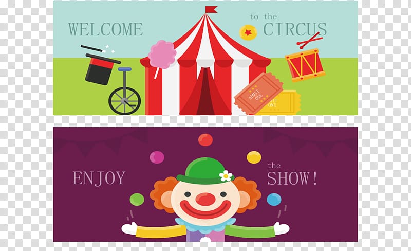 Euclidean Clown Circus Icon, Circus poster design transparent background PNG clipart