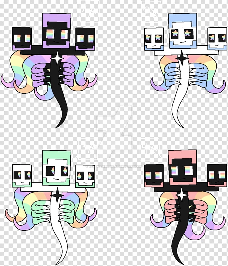 Enderman Fan art Minecraft , rainbow pastel transparent background PNG clipart