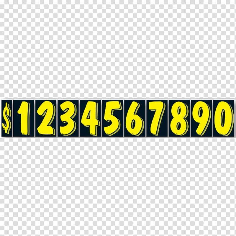7 1/2 inch Car Dealer Number Stickers, 12 Dozen, Car Lot Windshield Pricing Stickers (Red and Yellow) Window Brand, promotional title box transparent background PNG clipart