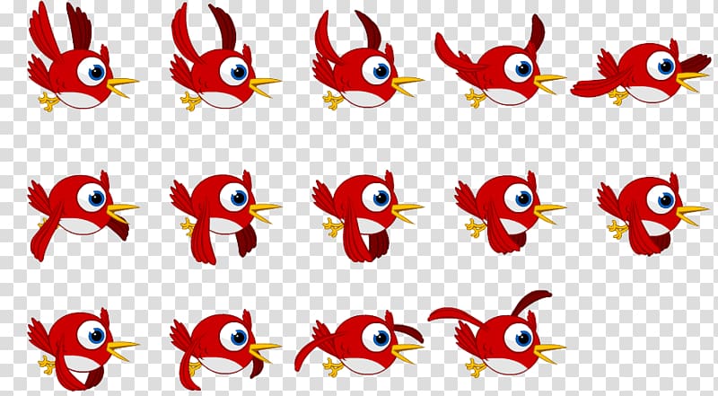 red bird lot illustration, Sprite Bird Animated film, sprite transparent background PNG clipart