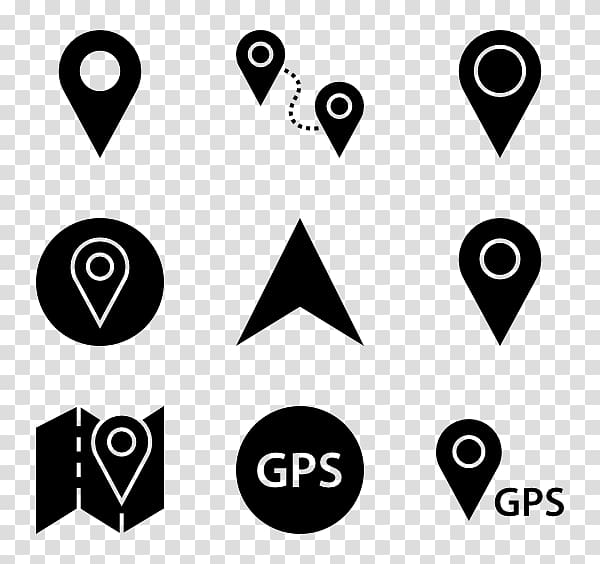 black GPS icon, Computer Icons GPS Navigation Systems Symbol Personal navigation assistant, location icon transparent background PNG clipart