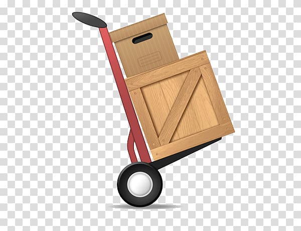Hand truck Transport Cargo Box, red truck transparent background PNG clipart
