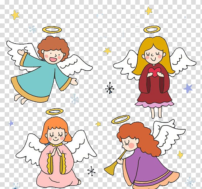 Christmas Angel , Hand painted lovely angel transparent background PNG clipart