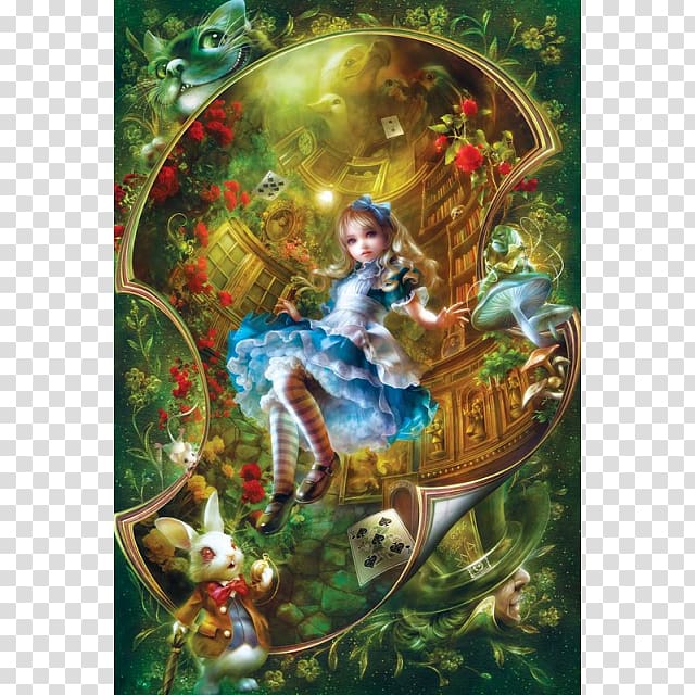 Alice\'s Adventures in Wonderland White Rabbit Aliciae per speculum transitus Queen of Hearts, painting transparent background PNG clipart