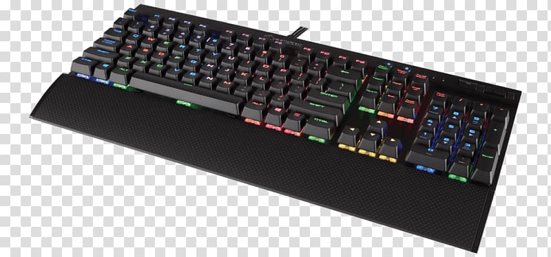 Computer keyboard Corsair Gaming K70 Rgb Rapidfire Mechanical Gaming Keyboard Backlit Rgb Led (black), Cherry Mx Corsair Gaming K70 RGB Rapidfire, Cherry MX Speed, USB transparent background PNG clipart