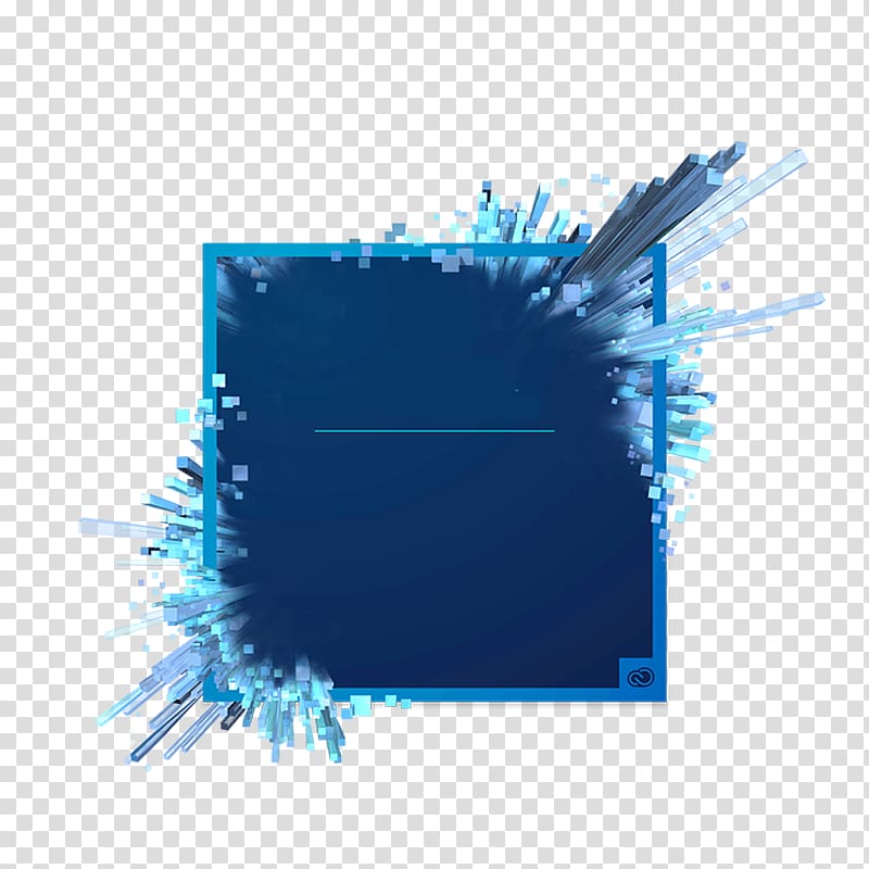 Adobe Creative Cloud editing Software, Blue three-dimensional effect of the shape of free creative explosion transparent background PNG clipart