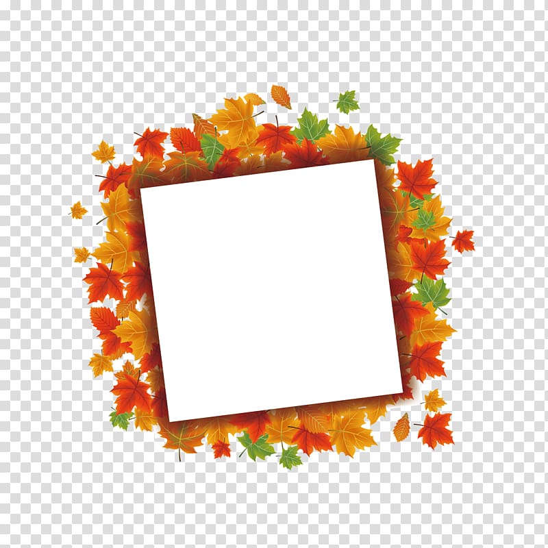 Maple leaf Euclidean Autumn, Maple Leaf Square Border transparent background PNG clipart