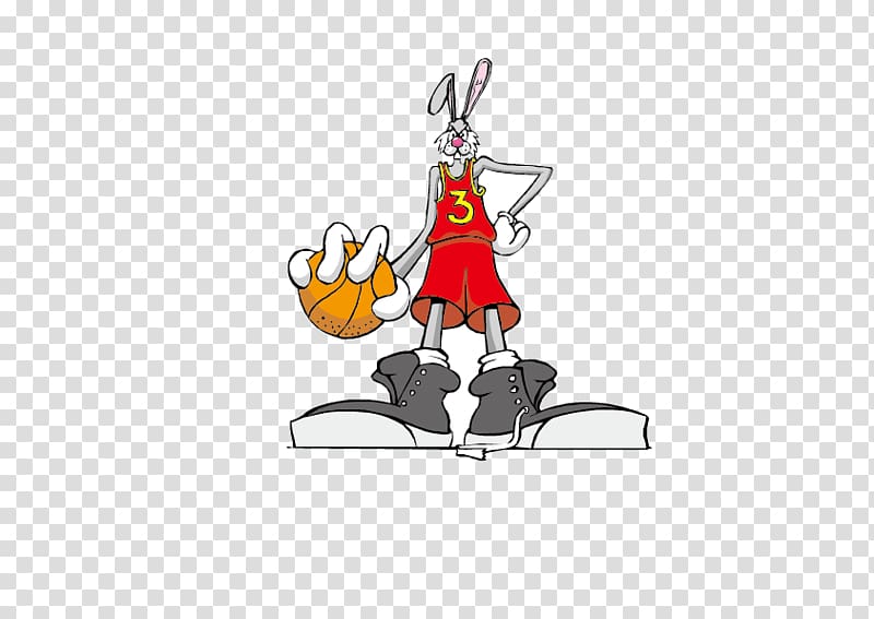 Basketball Cartoon , Cartoon Rabbit Figure transparent background PNG clipart