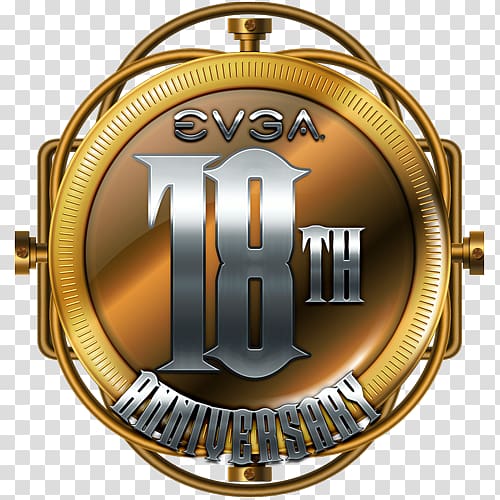 Badge EVGA Corporation Nvidia, 25 anniversary anniversary badge transparent background PNG clipart