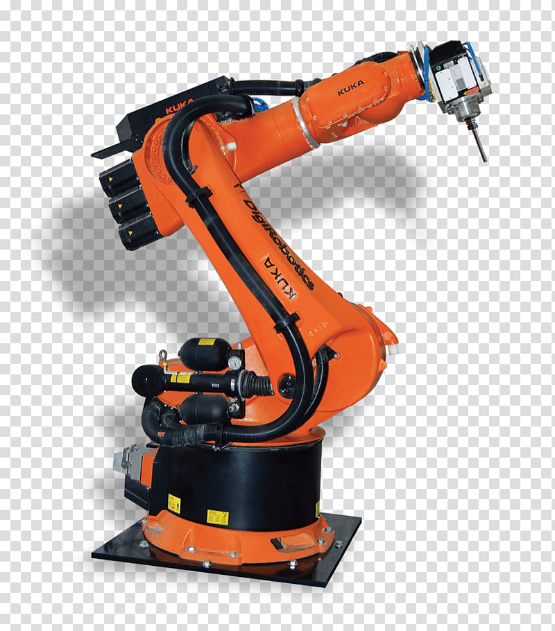 orange and black Kuka DigiRobotics machine, Robotic arm KUKA Robot welding, Robotics transparent background PNG clipart