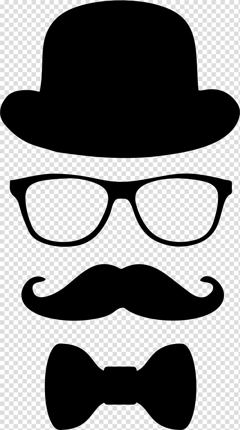 Moustache Top hat Glasses Bow tie, moustache transparent background PNG clipart