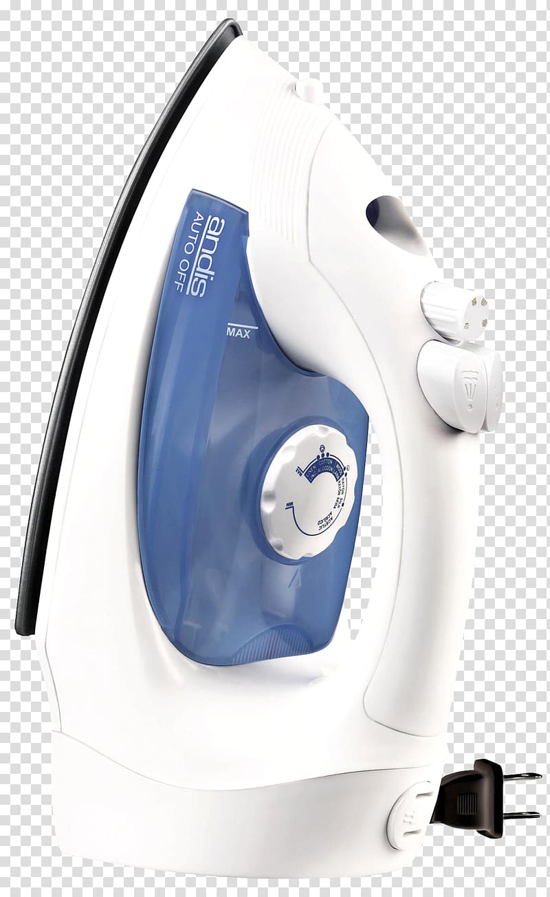white and blue Andis clothes iron, Clothes iron Small appliance Home appliance Steam Kitchen, Iron Box transparent background PNG clipart