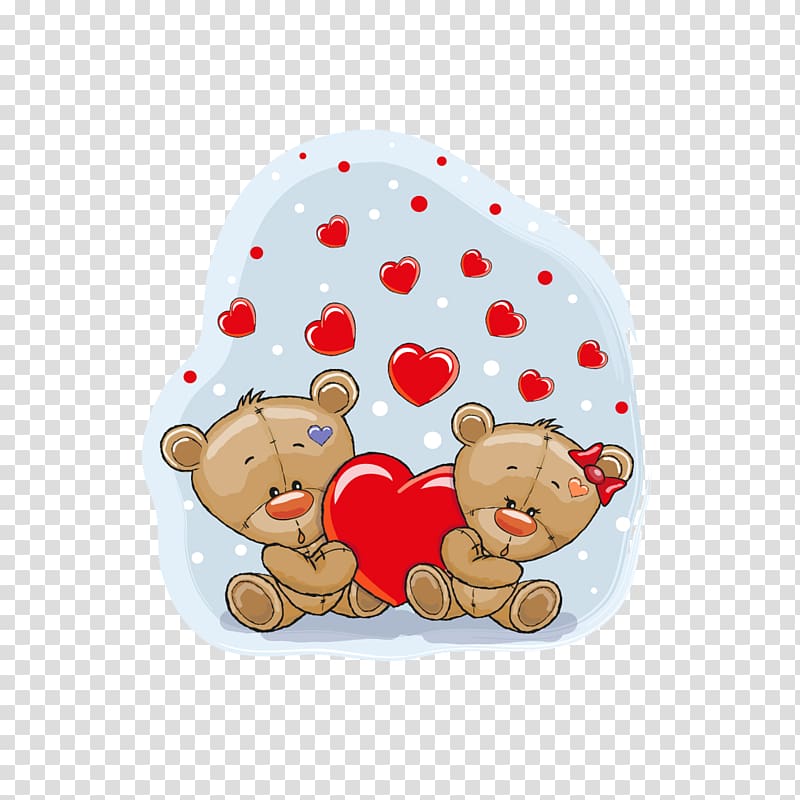 bear , Teddy bear Cartoon Drawing, Love teddy bear couple transparent background PNG clipart