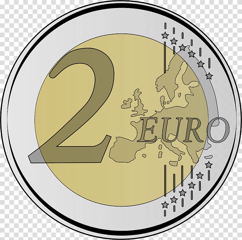 2 euro coin Euro coins Euro sign , two transparent background PNG clipart
