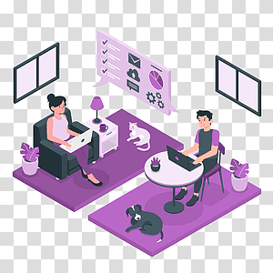 illustration, Telecommuting, business, work, home, professional, online, worker, remote, coronavirus, covid transparent background PNG clipart thumbnail
