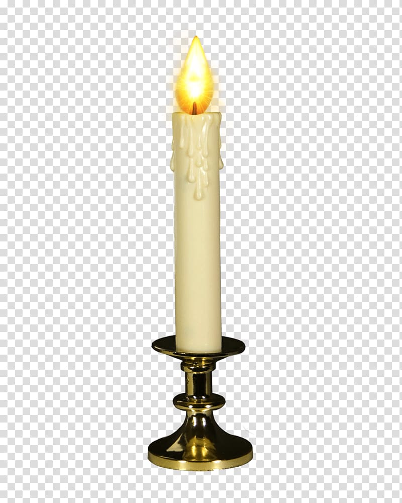 white lighted candle, Candle Church transparent background PNG clipart