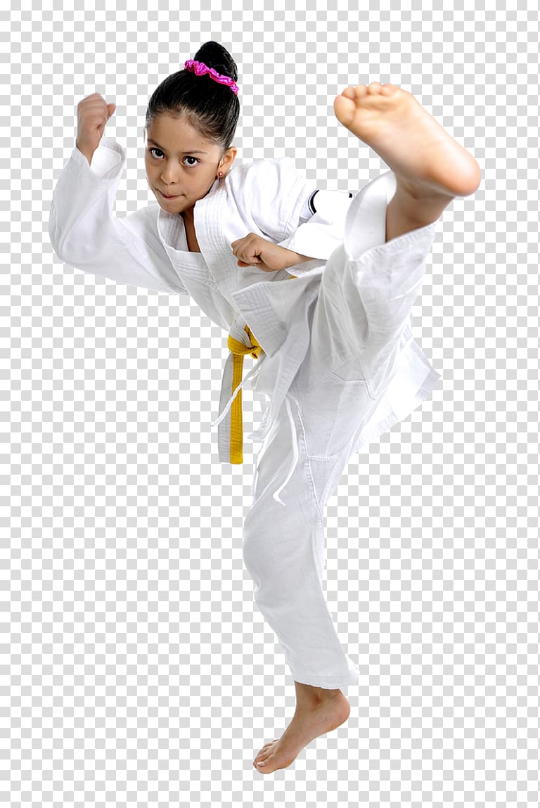 girl kick left foot, Karate Martial arts Kick Taekwondo, karate transparent background PNG clipart