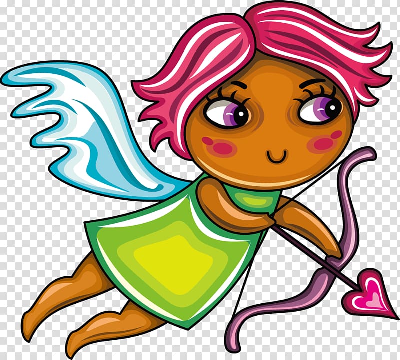 Cupid Child Euclidean , Hand painted Cupid cartoon material transparent background PNG clipart