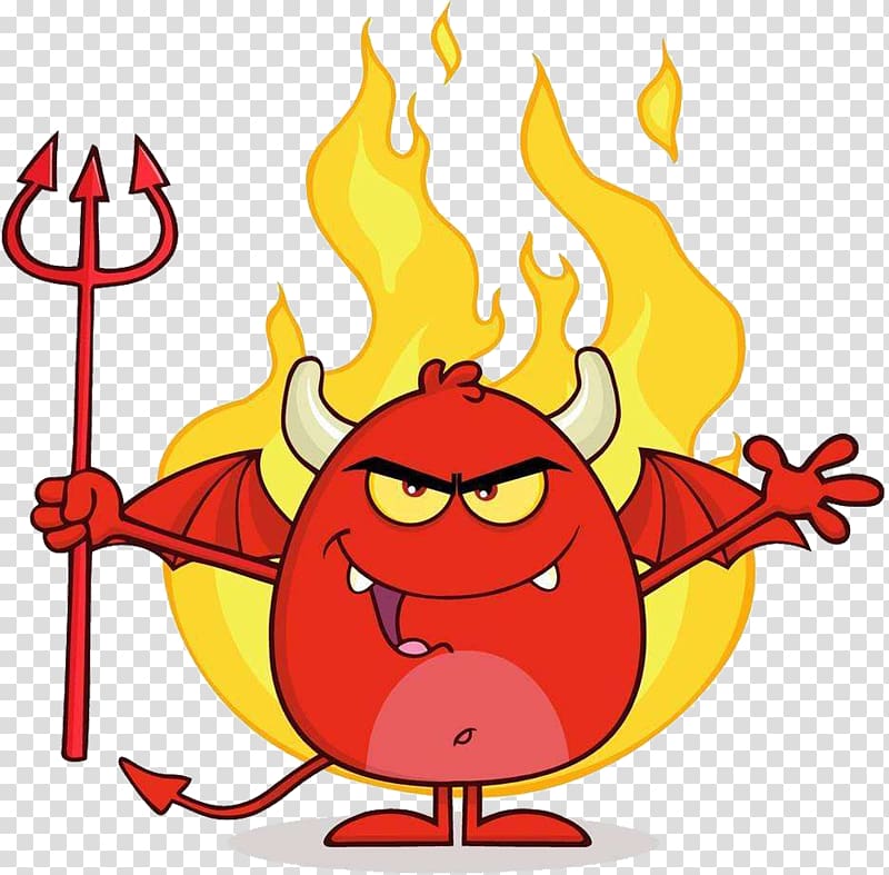 Devil Cartoon Illustration, Evil Satan transparent background PNG clipart