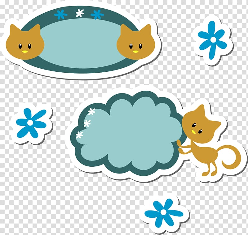 Cat Cuteness Cartoon , kitten blue label transparent background PNG clipart