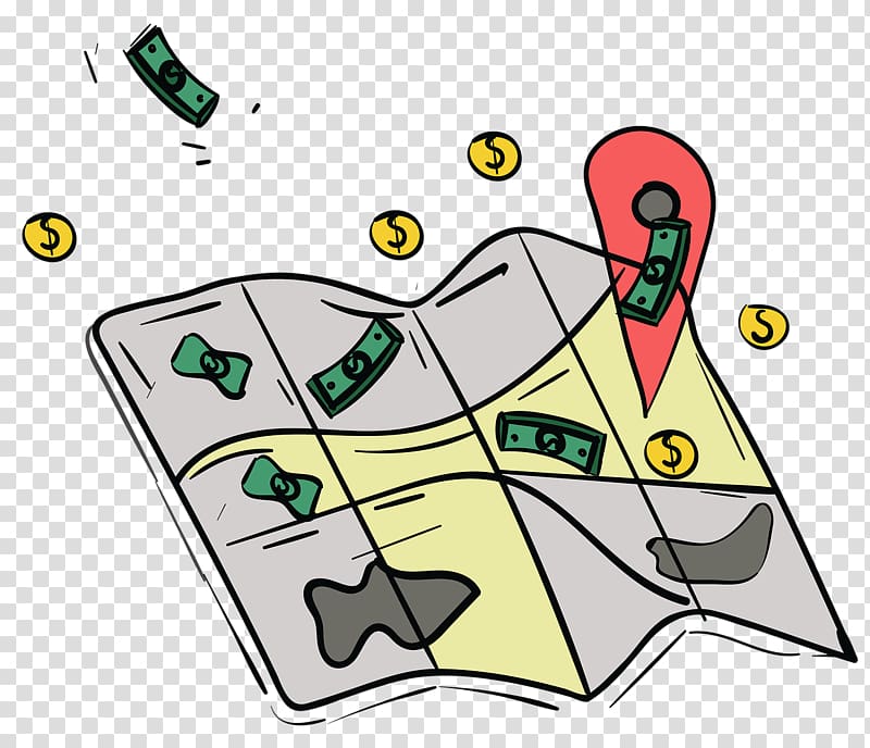 Money Business Wage Internet Finance, Tourist Map transparent background PNG clipart