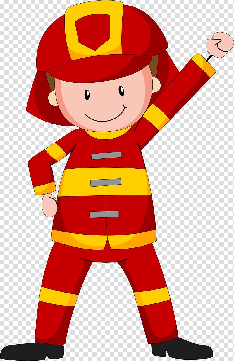 fireman illustration, Cartoon fireman transparent background PNG clipart