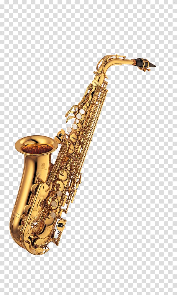 gold-colored saxophone, Baritone saxophone Musical instrument, Saxophone transparent background PNG clipart