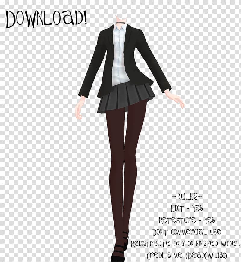 MikuMikuDance Clothing Formal wear VRChat School uniform, suit transparent background PNG clipart