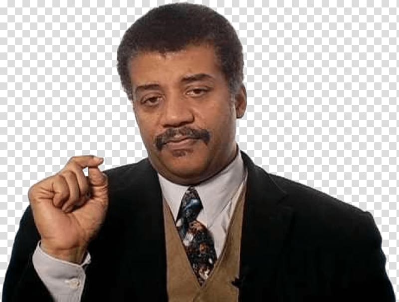 man in black notched lapel raising his hand, Neil Degrasse Tyson transparent background PNG clipart
