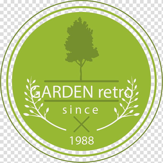 Logo, green vintage garden signs transparent background PNG clipart