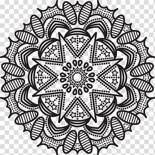 Black and white Pattern, indian mandala transparent background PNG clipart