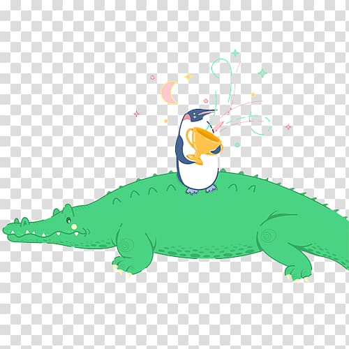 Duck Crocodile Illustration, Hand-painted small crocodile transparent background PNG clipart
