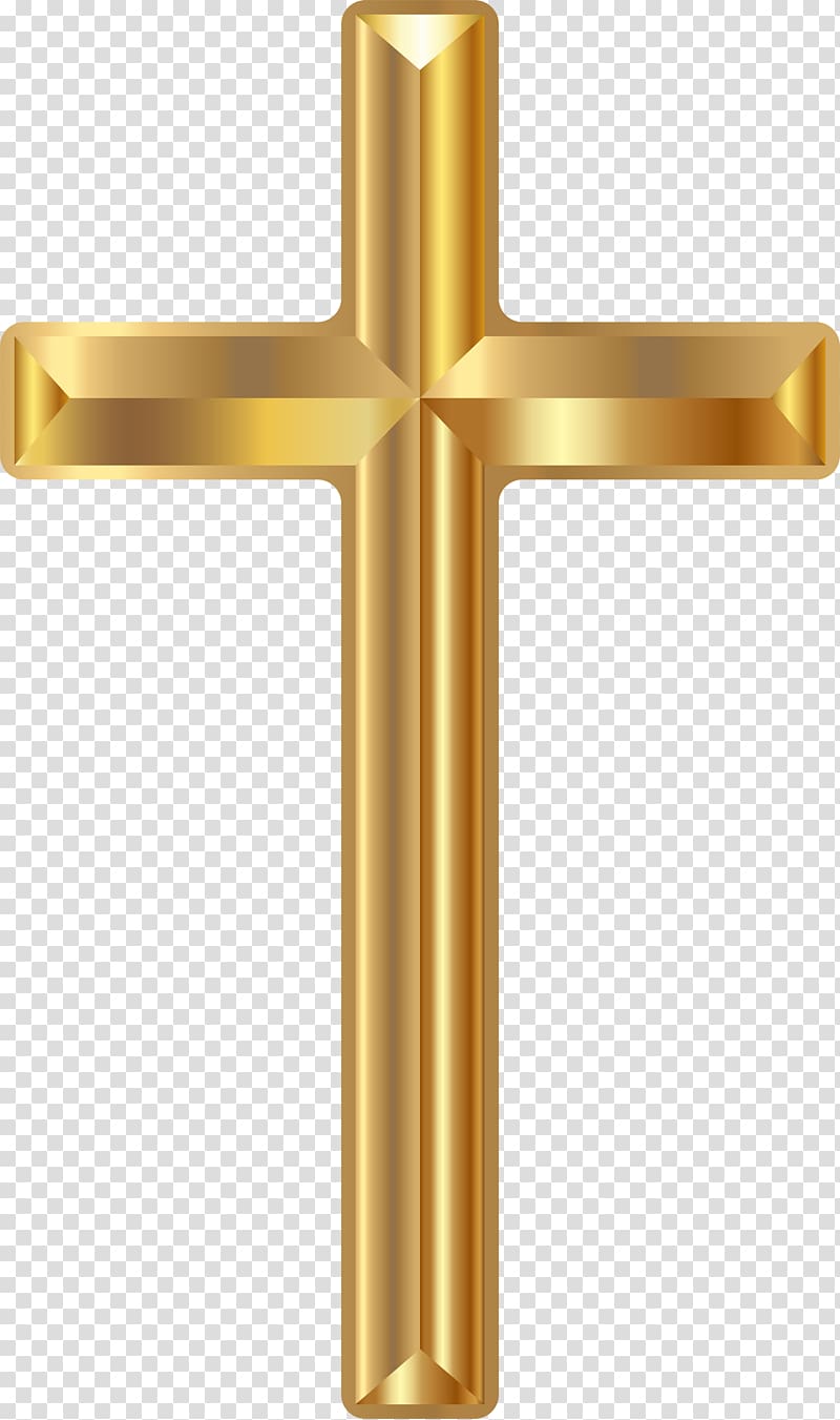 gold-colored cross illustration, Christian cross , Christian Cross transparent background PNG clipart