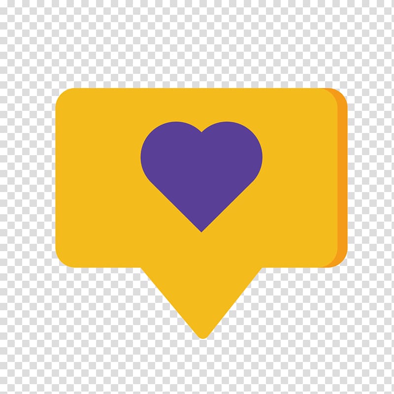 Yellow heart-shaped dialog box transparent background PNG clipart
