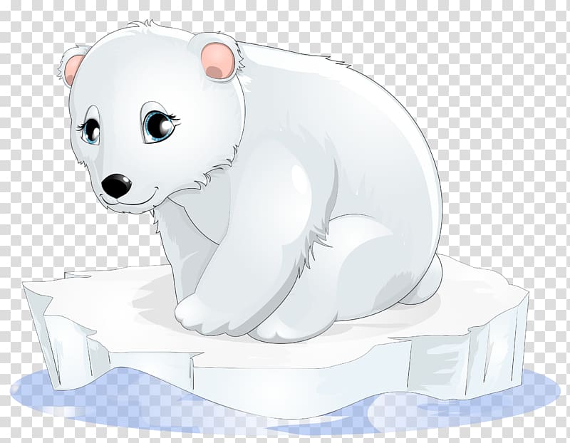 white bear on top of icerberg illustration, Polar bear Cartoon , Polar Bear transparent background PNG clipart
